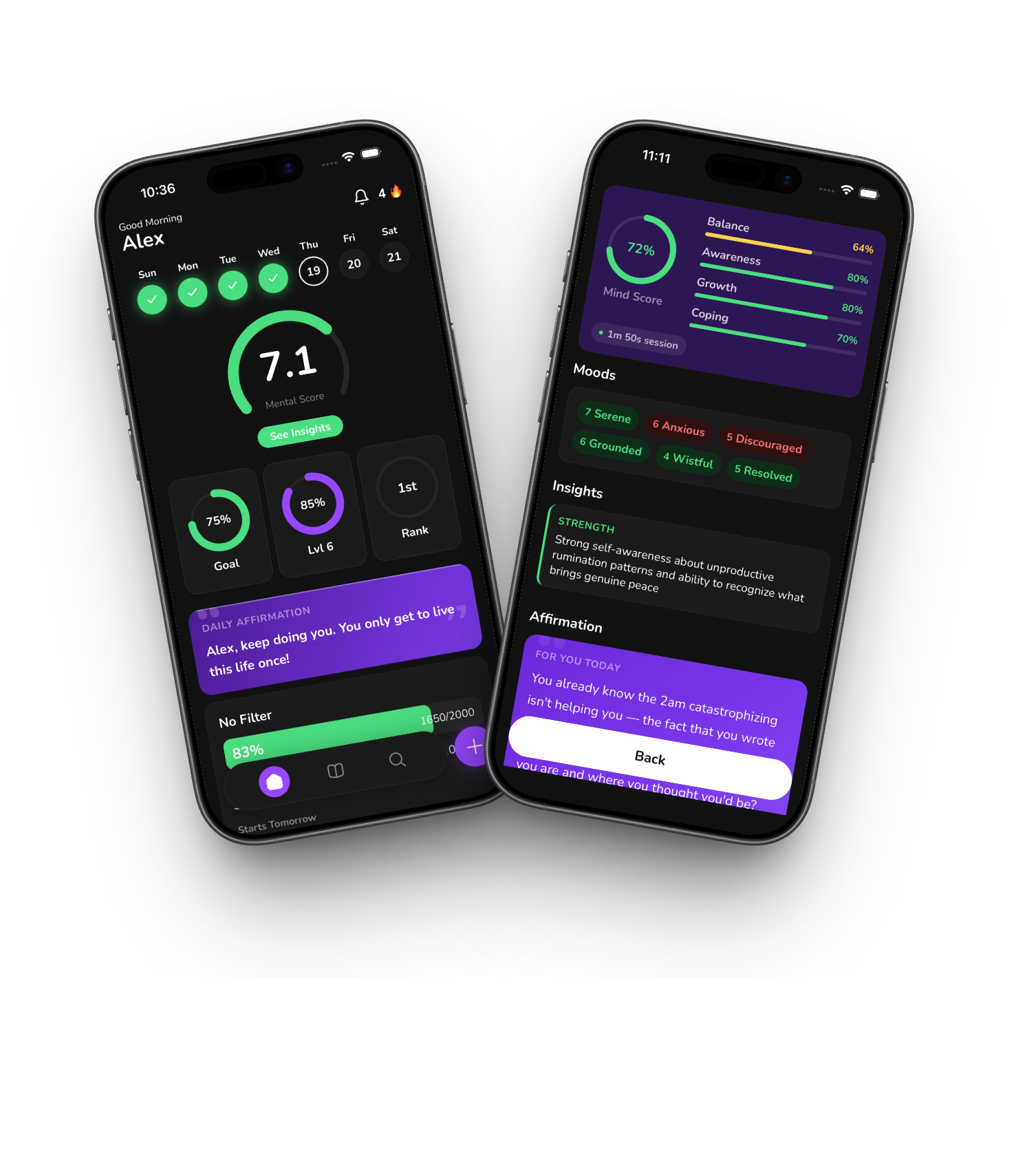 GuudMind AI journal and mood tracker app